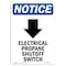 Signmission OSHA Notice, 7" Height, Electrical Propane Sign With Symbol, 7" X 5", Portrait OS-NS-D-57-V-11680 - alternate 1